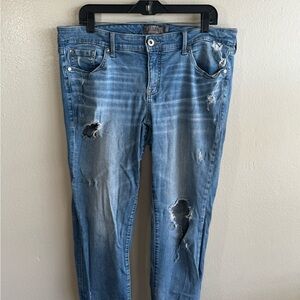 Distressed Blue Denim Jeans